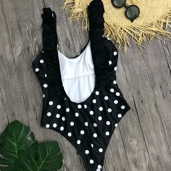 RUFFLE POLKA DOT MONOKINI ONE PIECE SWIMSUIT - Picture 8 of 8